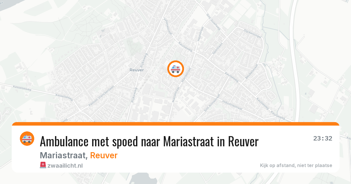 Ambulance met spoed naar Mariastraat in Reuver — 20 mrt 2026