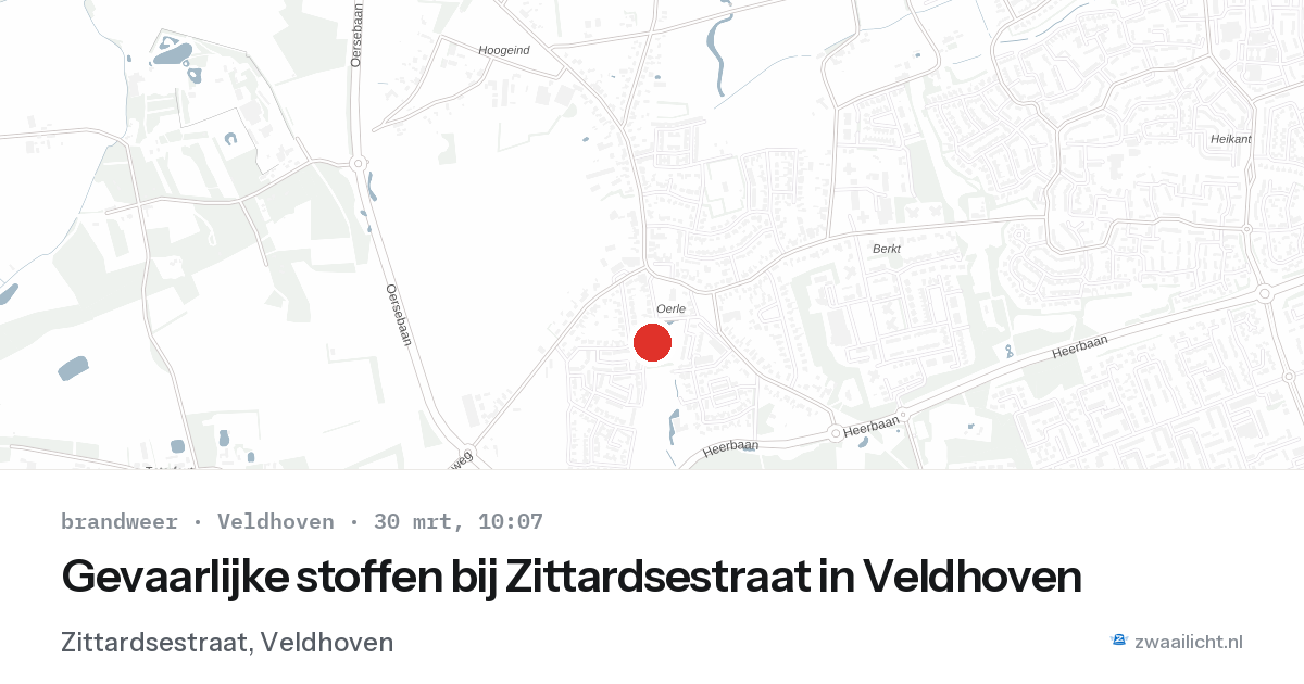 Gevaarlijke stoffen bij Zittardsestraat in Veldhoven — 30 mrt 2026