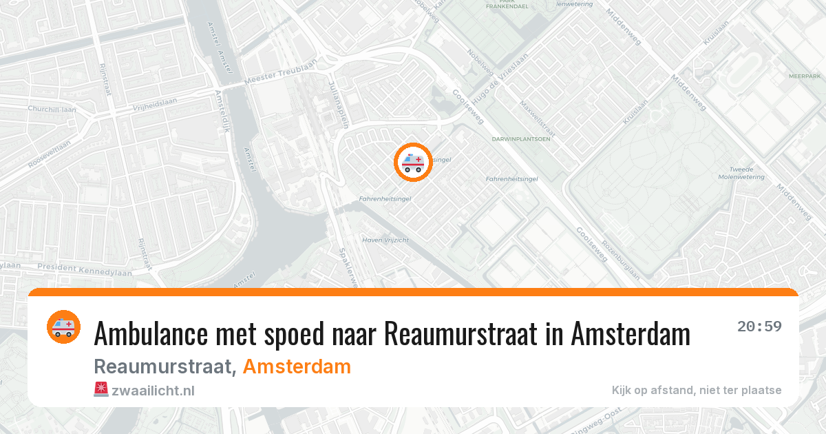 Ambulance met spoed naar Reaumurstraat in Amsterdam — 14 apr 2026