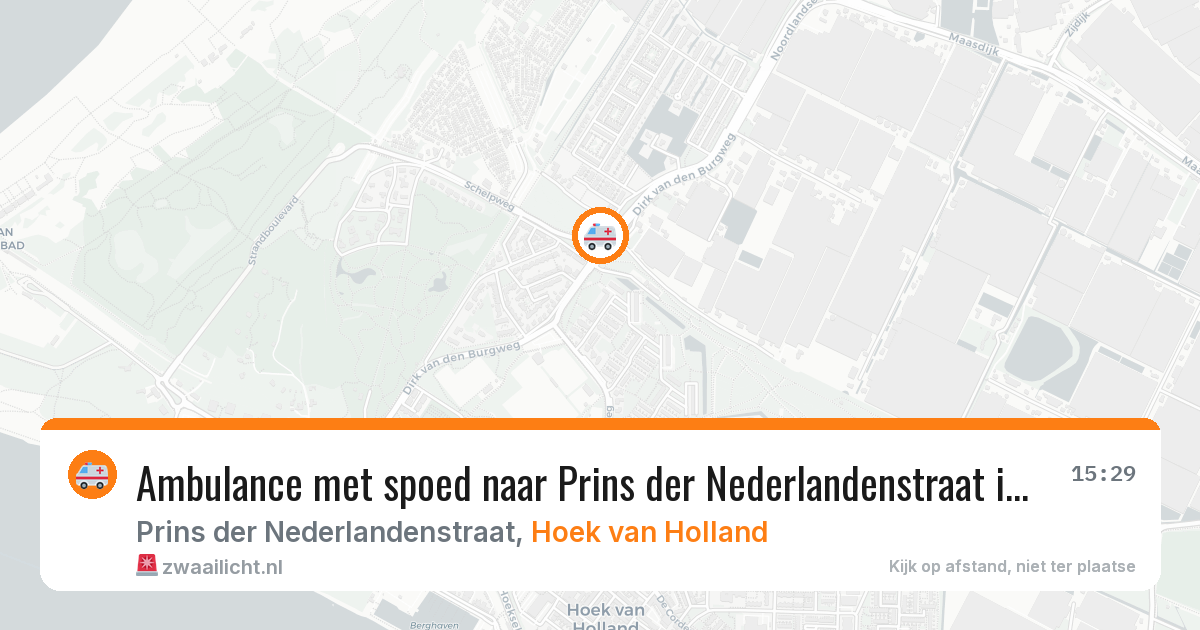 Ambulance met spoed naar Prins der Nederlandenstraat in Hoek van Holland — 11 mei 2026
