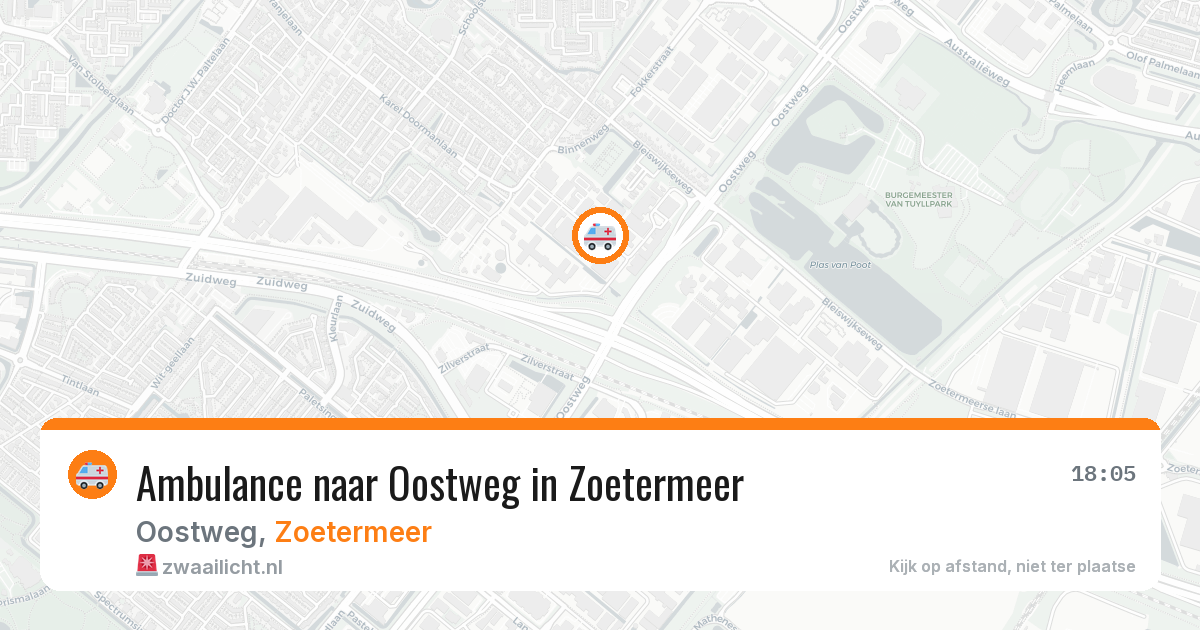 Ambulance naar Oostweg in Zoetermeer — 14 aug 2026