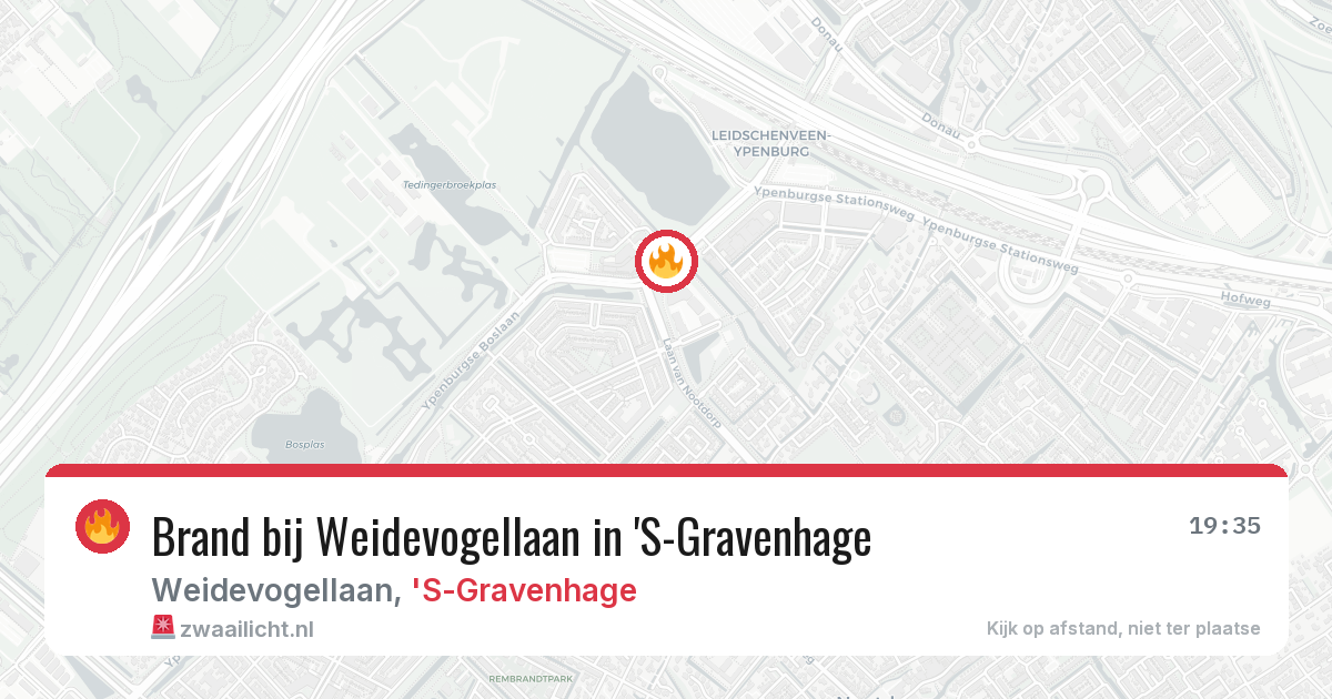 Brand bij Weidevogellaan in 'S-Gravenhage — 20 jul 2026