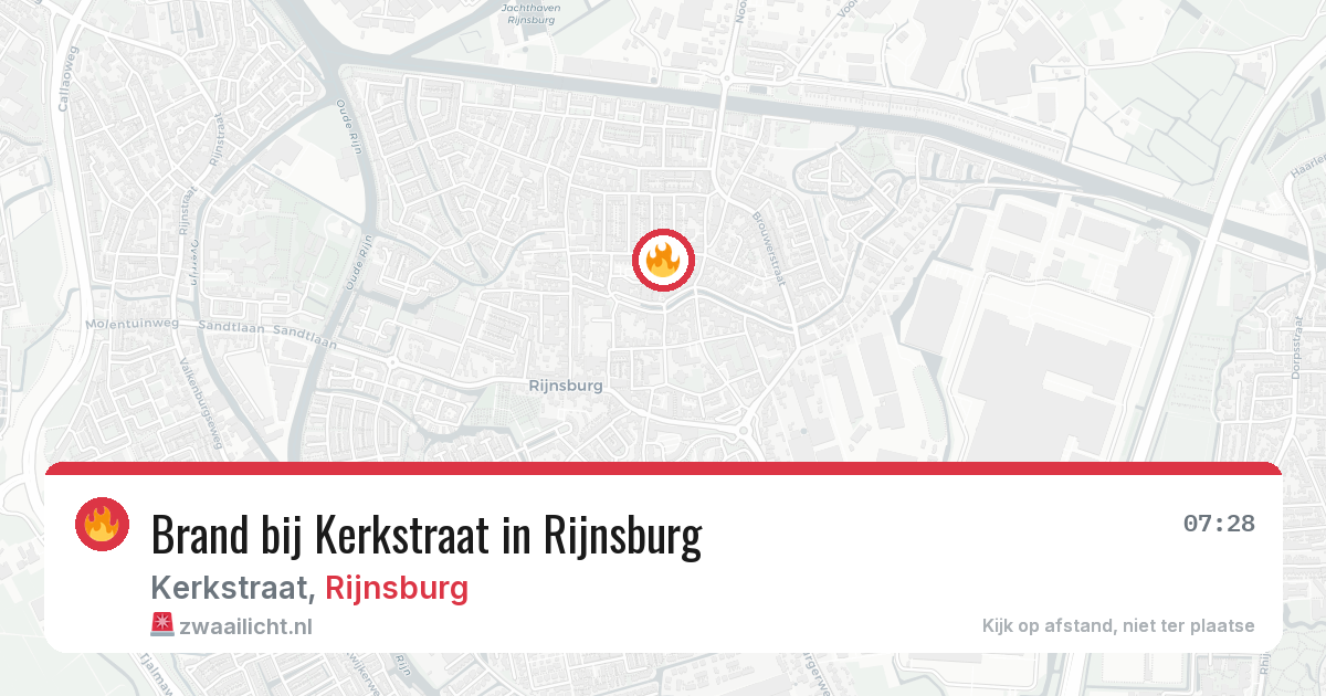 Brand bij Kerkstraat in Rijnsburg — 13 aug 2026