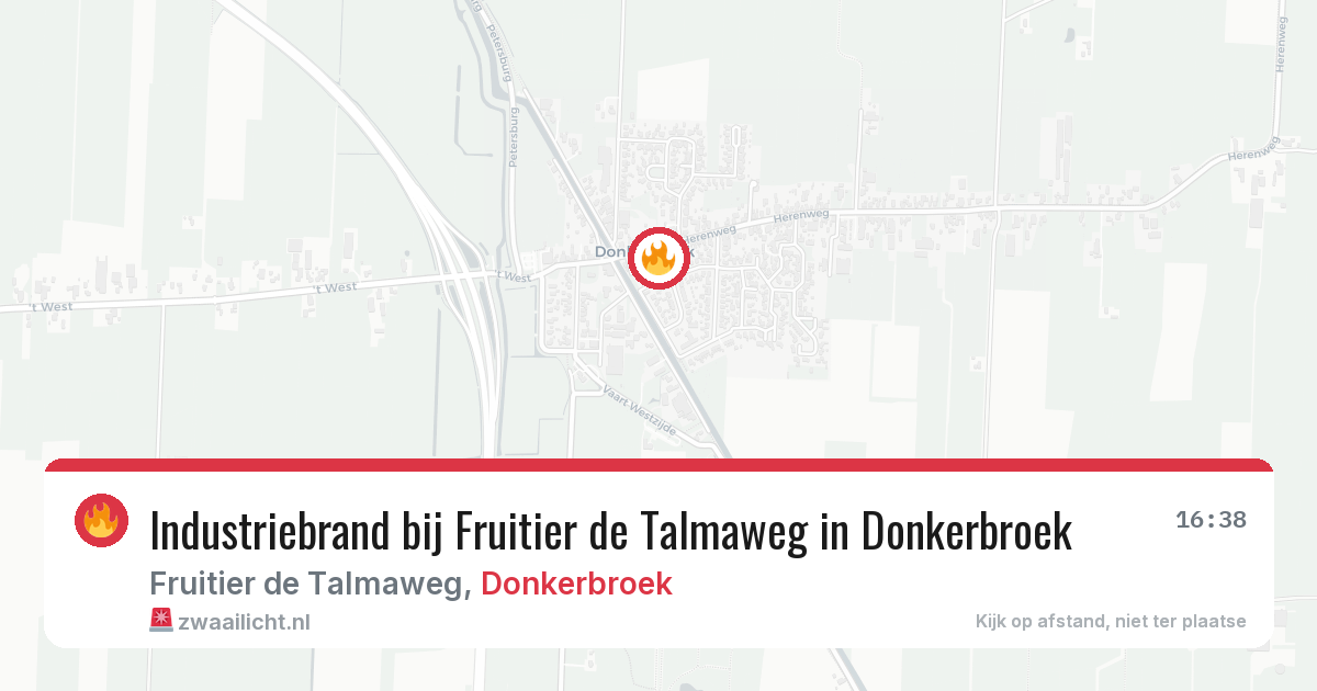 Industriebrand bij Fruitier de Talmaweg in Donkerbroek — 11 mrt 2026