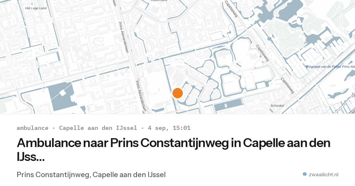 Ambulance naar Prins Constantijnweg in Capelle aan den IJssel — 4 sep 2026