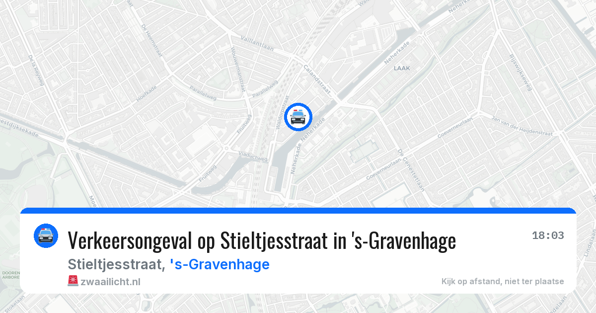 Verkeersongeval op Stieltjesstraat in 's-Gravenhage — 10 mei 2026