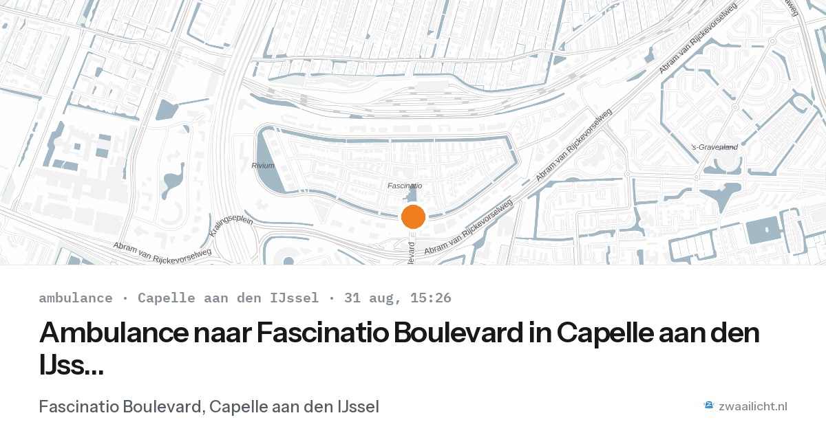 Ambulance naar Fascinatio Boulevard in Capelle aan den IJssel — 31 aug 2026