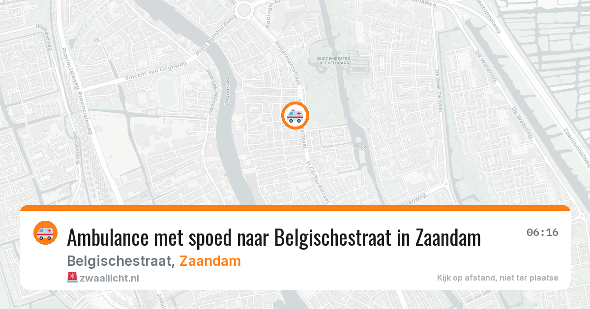Ambulance met spoed naar Belgischestraat in Zaandam — 5 aug 2026