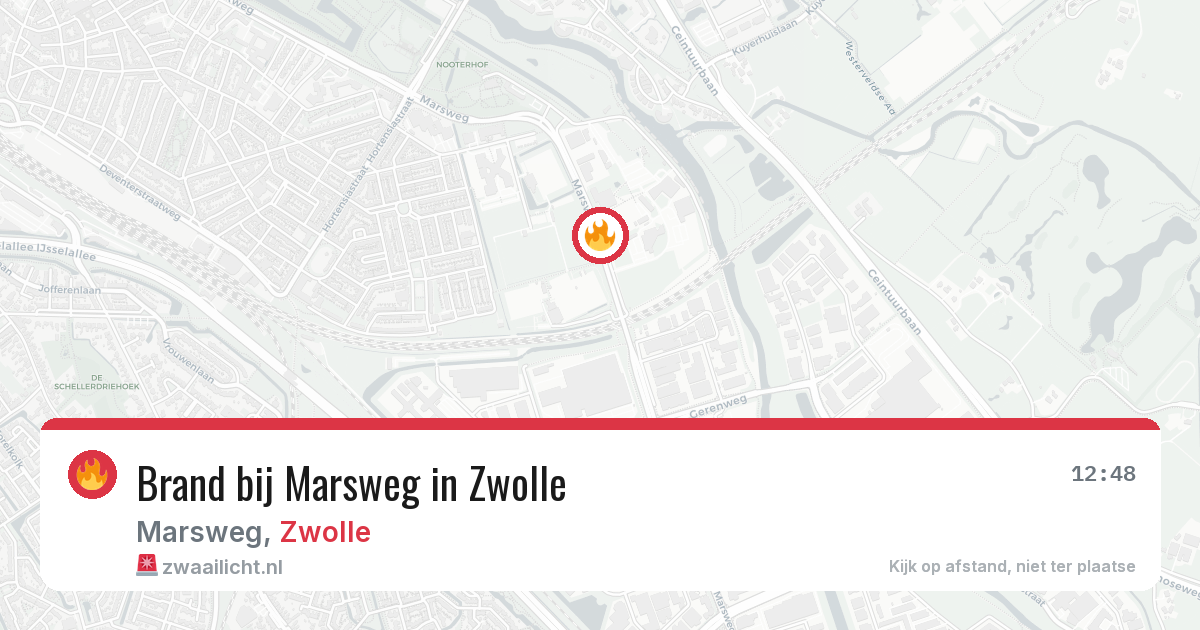 Brand bij Marsweg in Zwolle — 13 aug 2026
