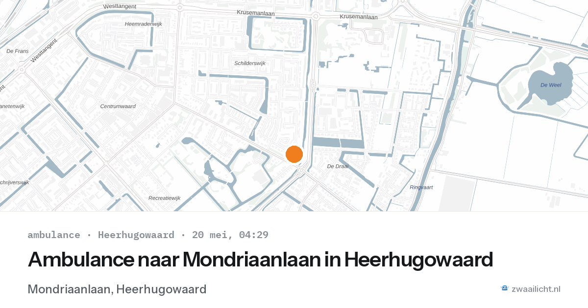 Ambulance naar Mondriaanlaan in Heerhugowaard — 20 mei 2026