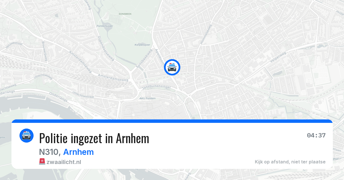 Politie ingezet in Arnhem — 10 jun 2026 | 🚨 Zwaailicht.nl