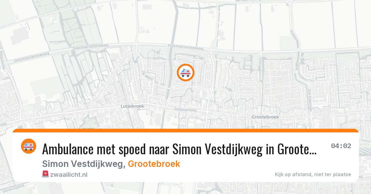 Ambulance met spoed naar Simon Vestdijkweg in Grootebroek — 21 jun 2026