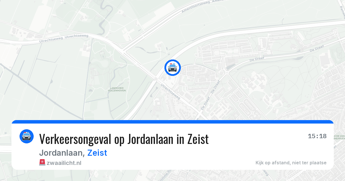 Verkeersongeval op Jordanlaan in Zeist — 30 jun 2026