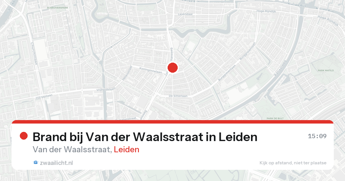 Brand bij Van der Waalsstraat in Leiden — 25 aug 2026