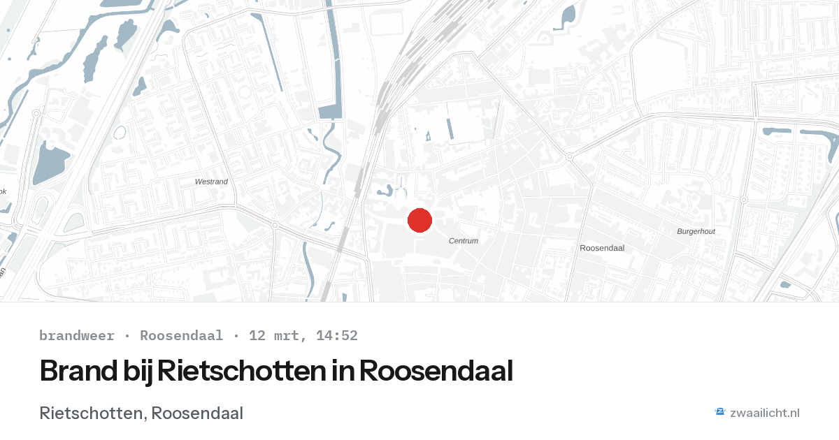 Brand bij Rietschotten in Roosendaal — 12 mrt 2026