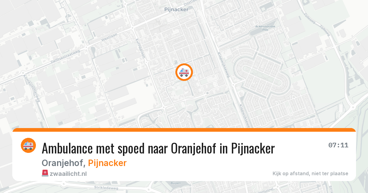 Ambulance met spoed naar Oranjehof in Pijnacker — 3 jun 2026