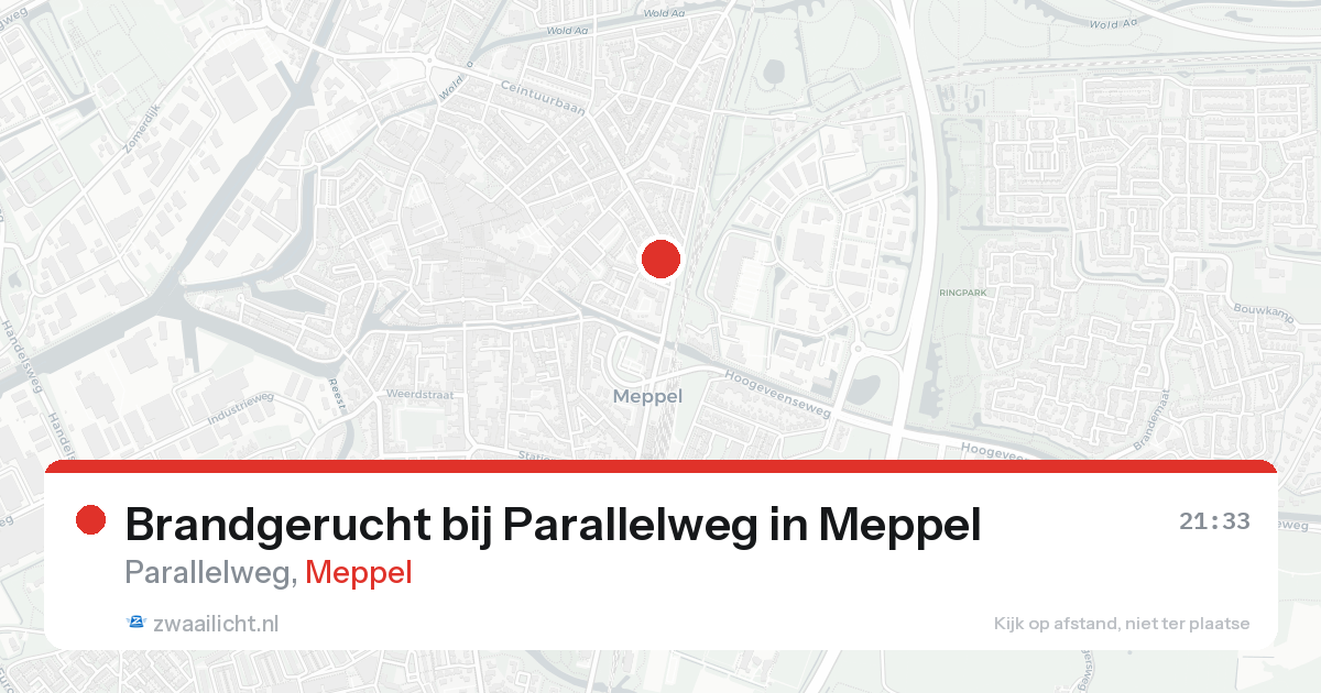 Brandgerucht bij Parallelweg in Meppel — 17 aug 2026
