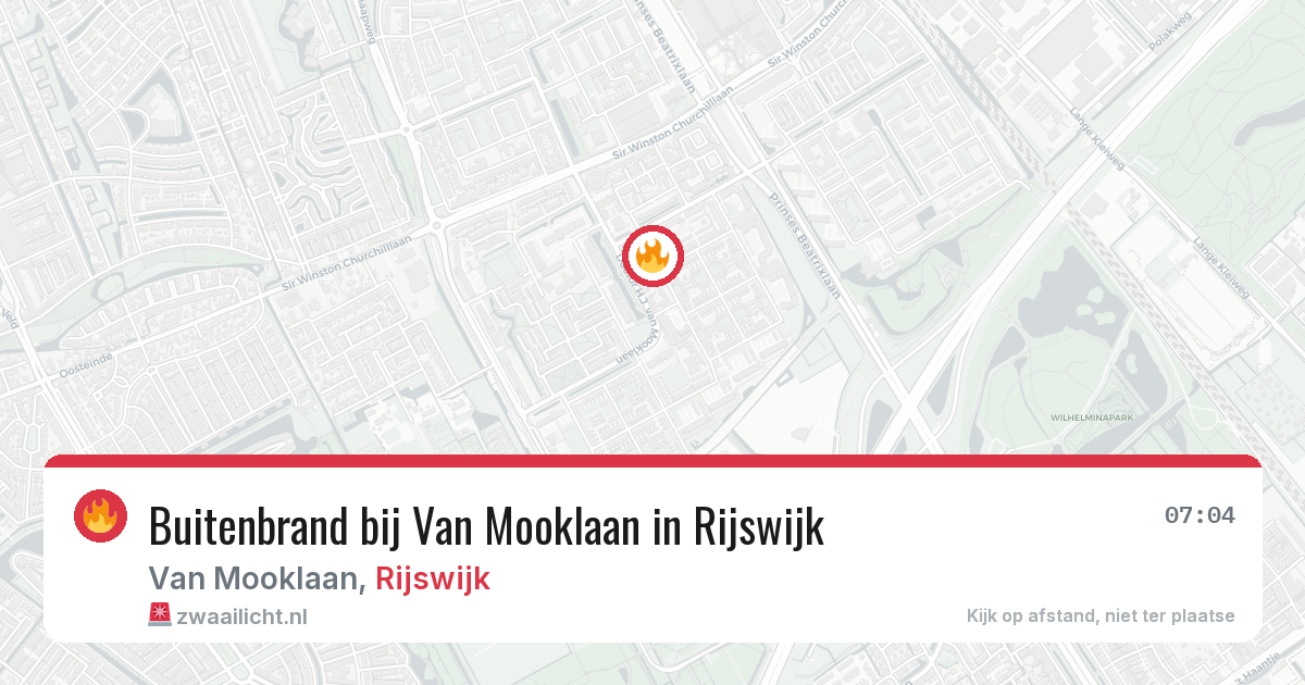 Buitenbrand bij Van Mooklaan in Rijswijk — 30 jul 2026