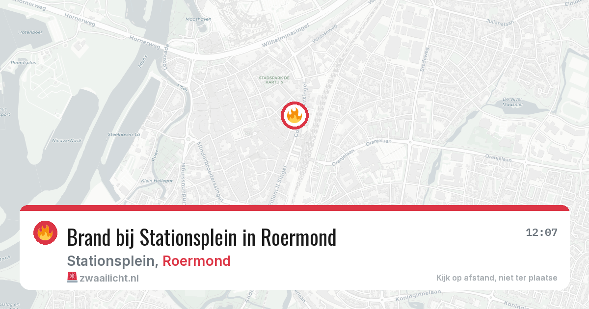 Brand bij Stationsplein in Roermond — 19 jun 2026
