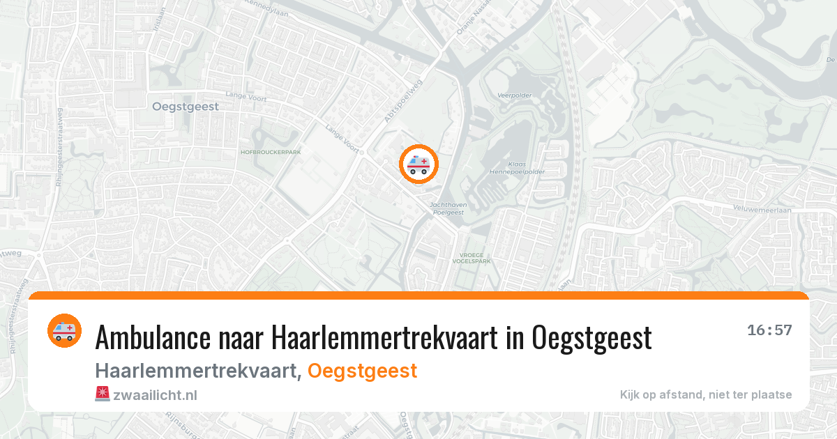 Ambulance naar Haarlemmertrekvaart in Oegstgeest — 31 mei 2026
