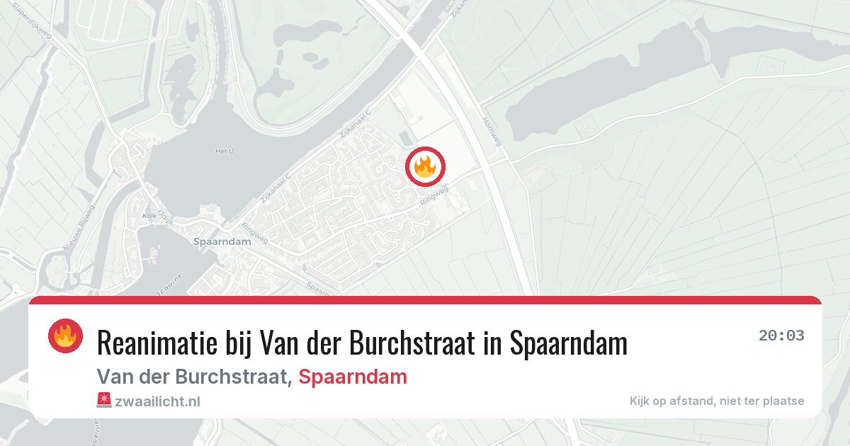 Reanimatie bij Van der Burchstraat in Spaarndam — 20 mrt 2026