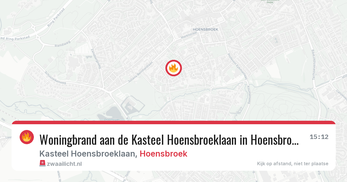 Woningbrand aan de Kasteel Hoensbroeklaan in Hoensbroek — 31 jan 2026