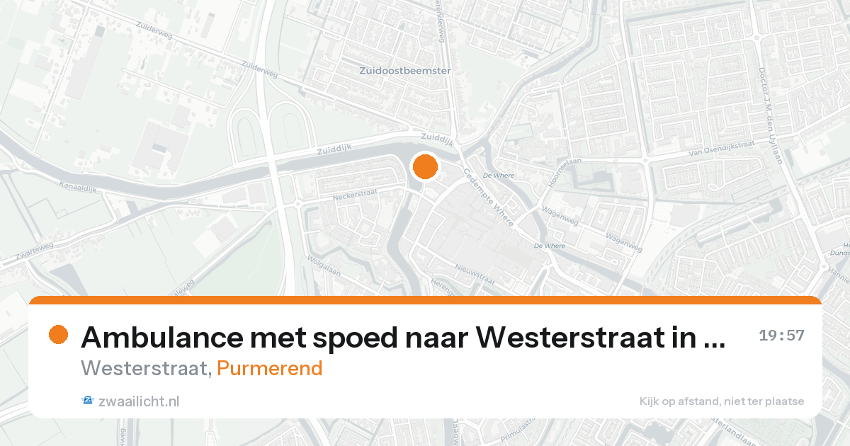 Ambulance met spoed naar Westerstraat in Purmerend — 19 aug 2026
