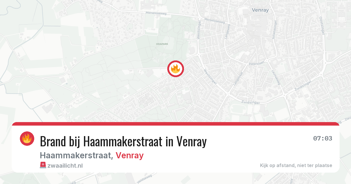 Brand bij Haammakerstraat in Venray — 24 apr 2026
