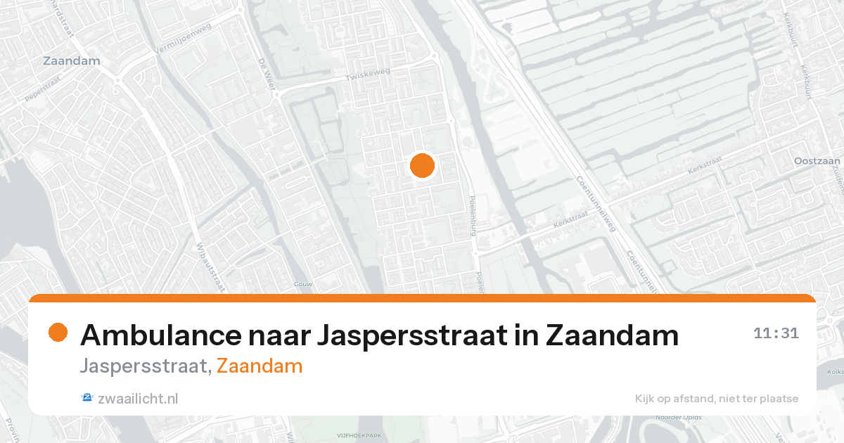 Ambulance naar Jaspersstraat in Zaandam — 15 aug 2026