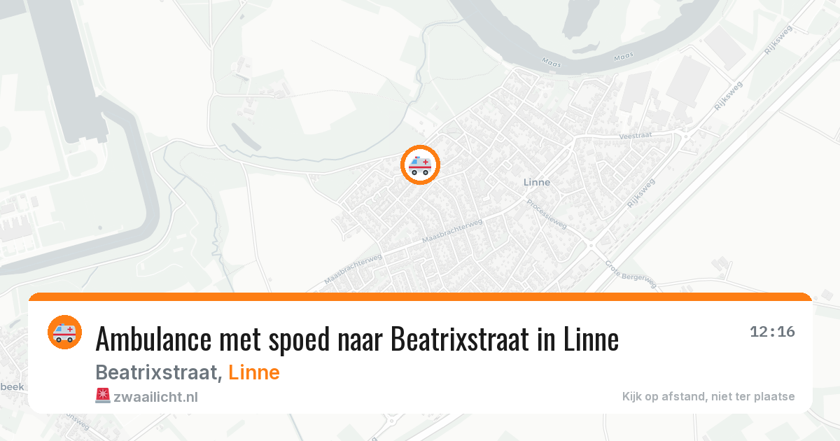 Ambulance met spoed naar Beatrixstraat in Linne — 3 aug 2026