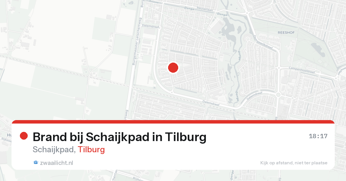 Brand bij Schaijkpad in Tilburg — 20 aug 2026