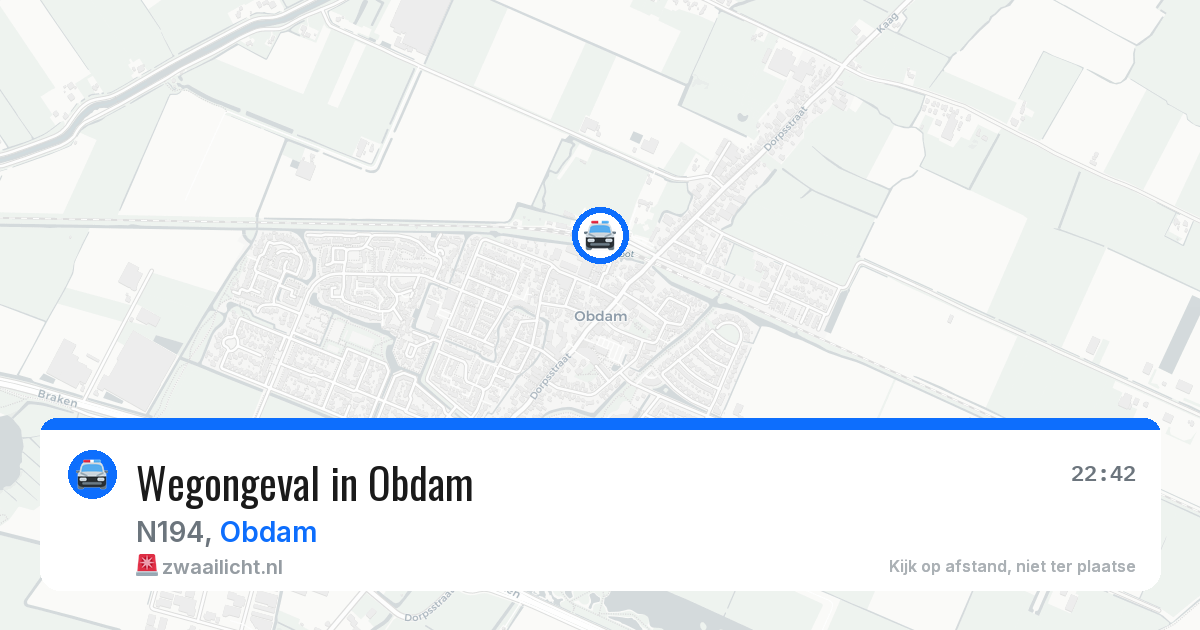 Wegongeval in Obdam — 21 mrt 2026