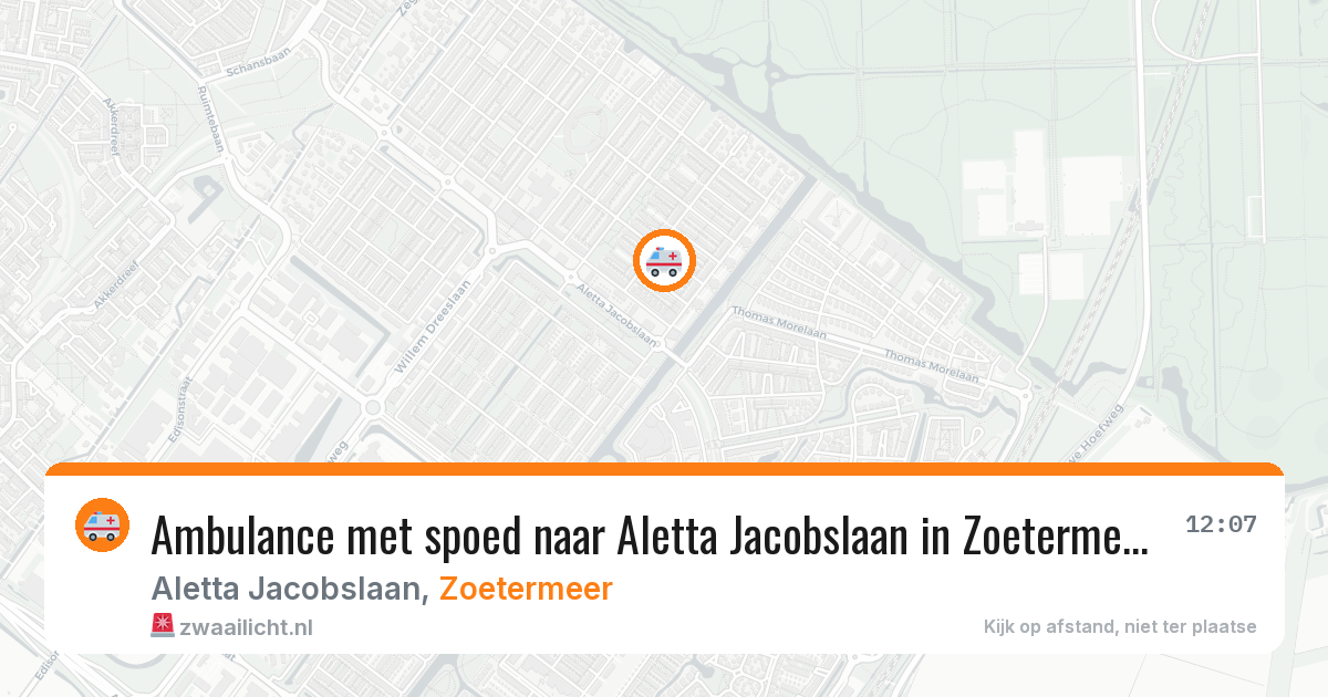 Ambulance met spoed naar Aletta Jacobslaan in Zoetermeer — 17 jul 2026