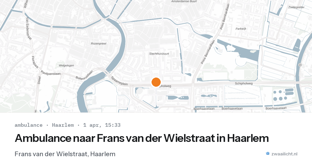 Ambulance naar Frans van der Wielstraat in Haarlem — 1 apr 2026