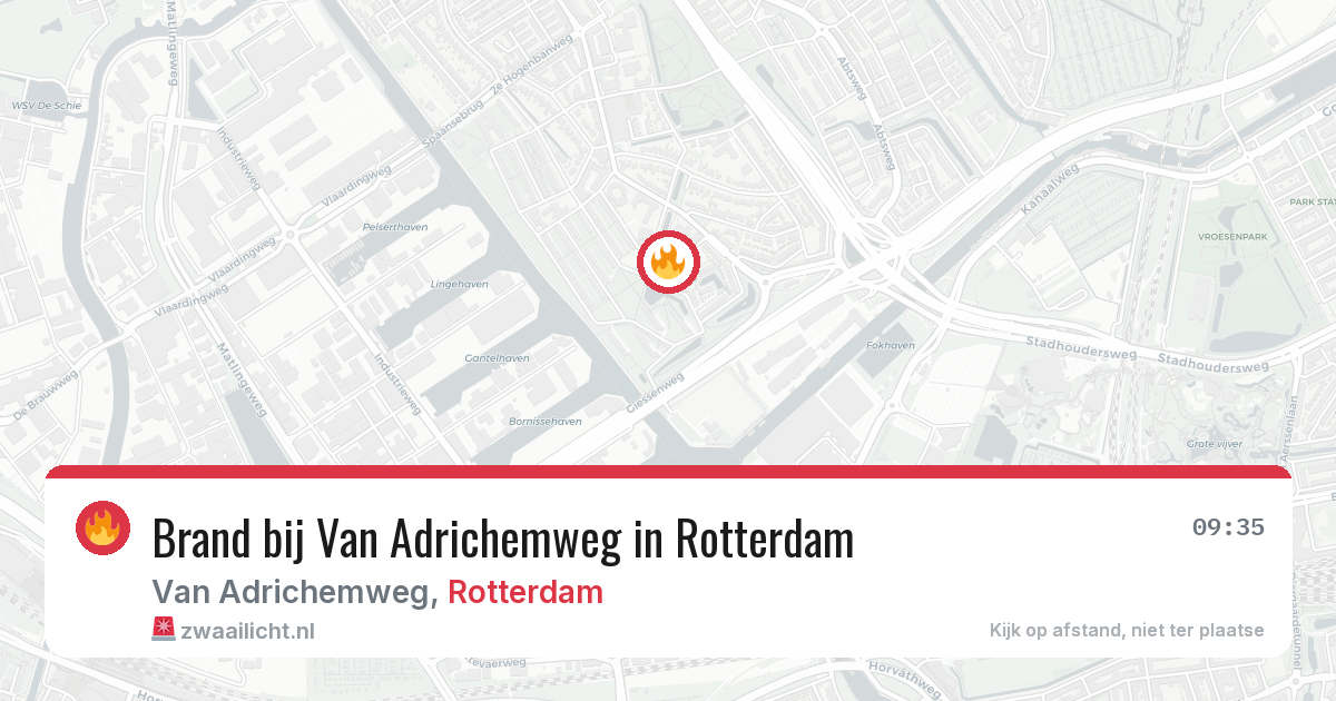 Brand bij Van Adrichemweg in Rotterdam — 5 aug 2026