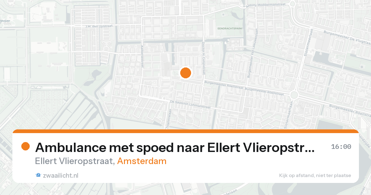 Ambulance met spoed naar Ellert Vlieropstraat in Amsterdam — 16 aug 2026