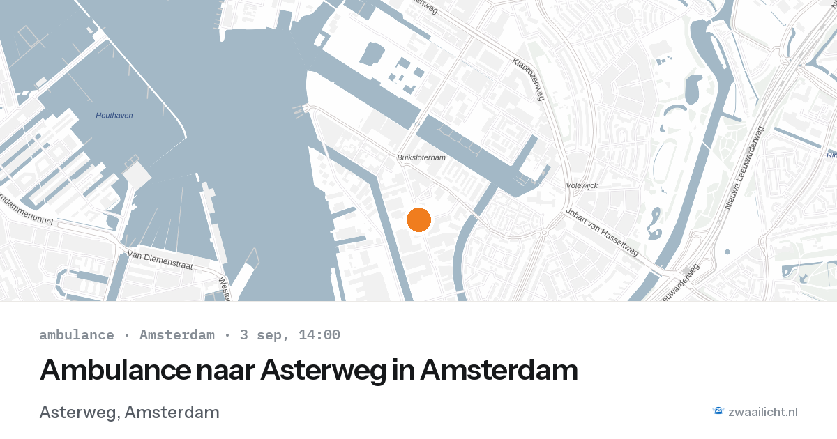 Ambulance naar Asterweg in Amsterdam — 3 sep 2026