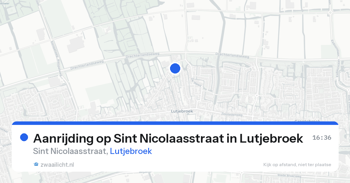Aanrijding op Sint Nicolaasstraat in Lutjebroek — 18 aug 2026