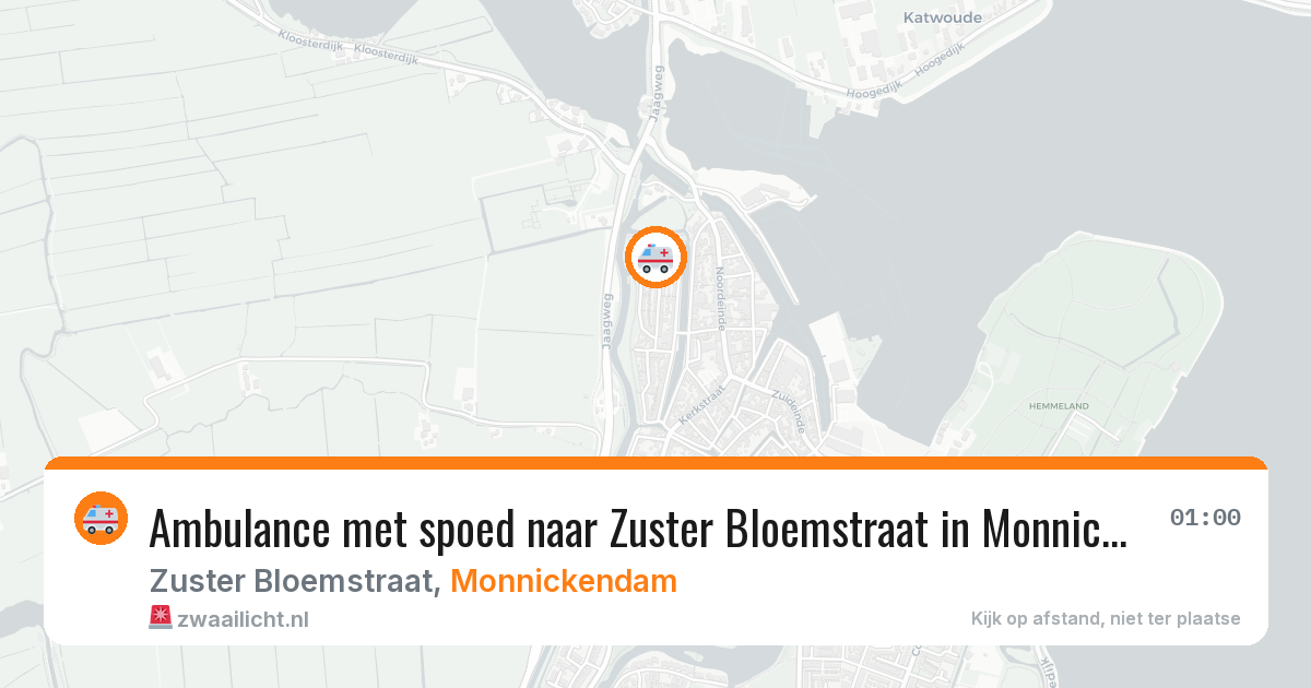 Ambulance met spoed naar Zuster Bloemstraat in Monnickendam — 28 mrt 2026