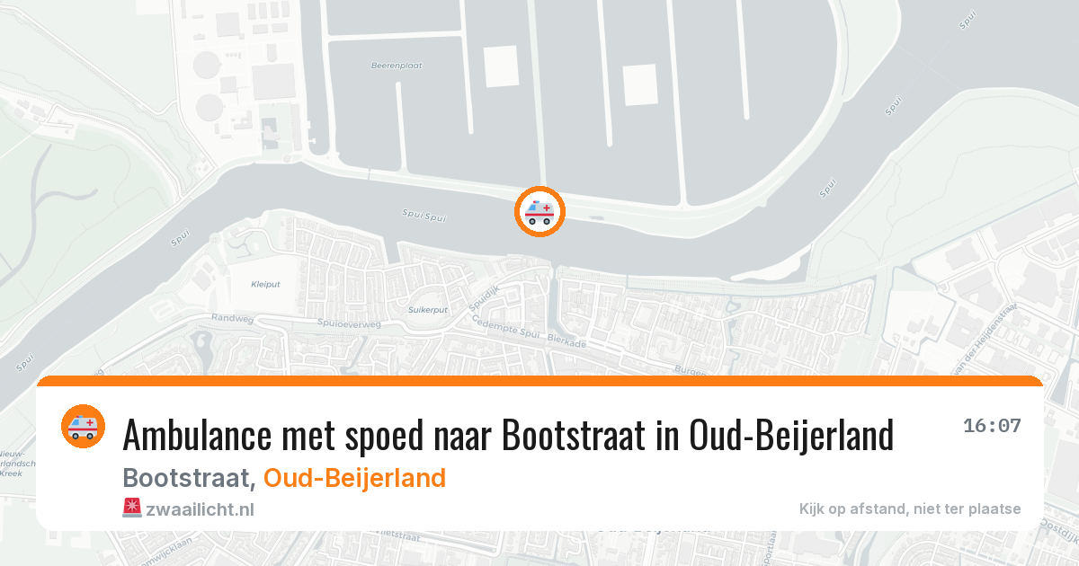 Ambulance met spoed naar Bootstraat in Oud-Beijerland — 7 jul 2026