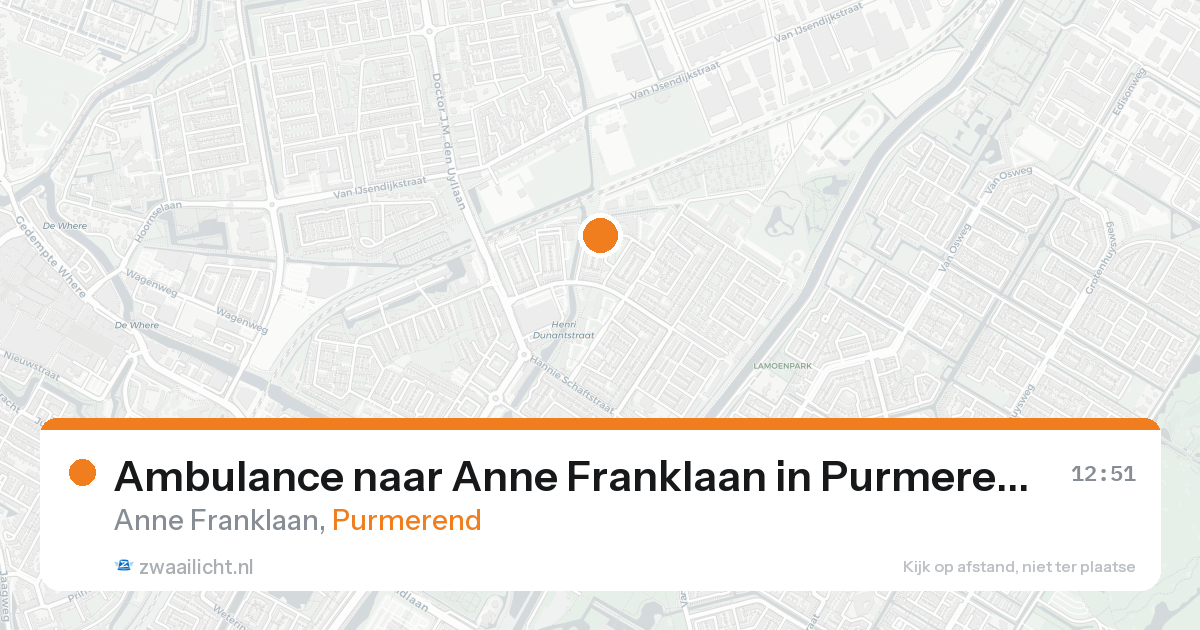 Ambulance naar Anne Franklaan in Purmerend — 24 aug 2026
