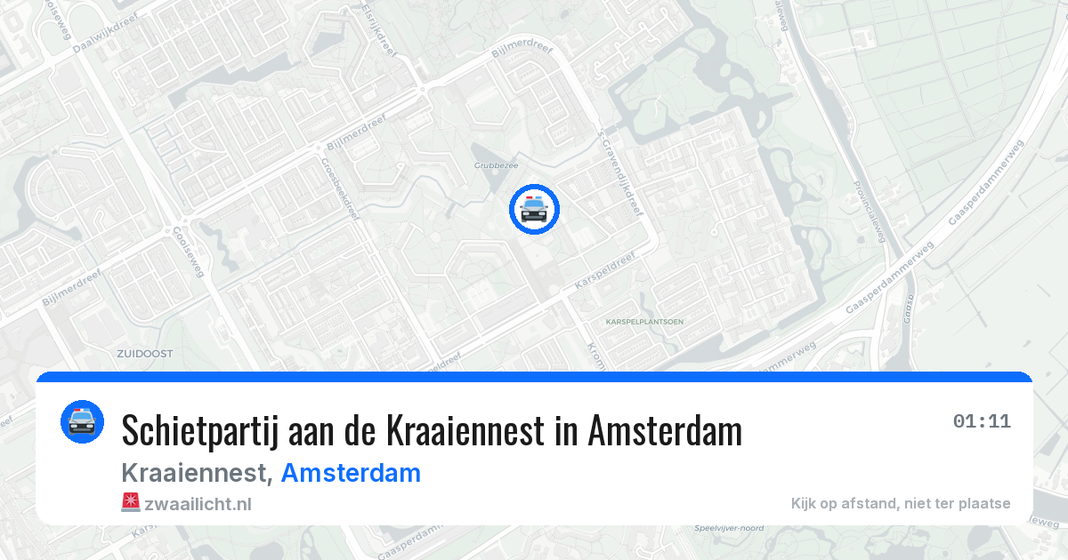 Schietpartij aan de Kraaiennest in Amsterdam — 2 aug 2026