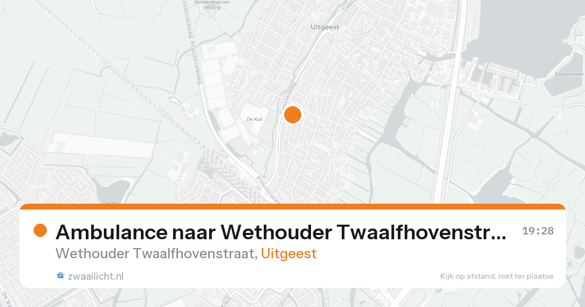 Ambulance naar Wethouder Twaalfhovenstraat in Uitgeest — 15 aug 2026