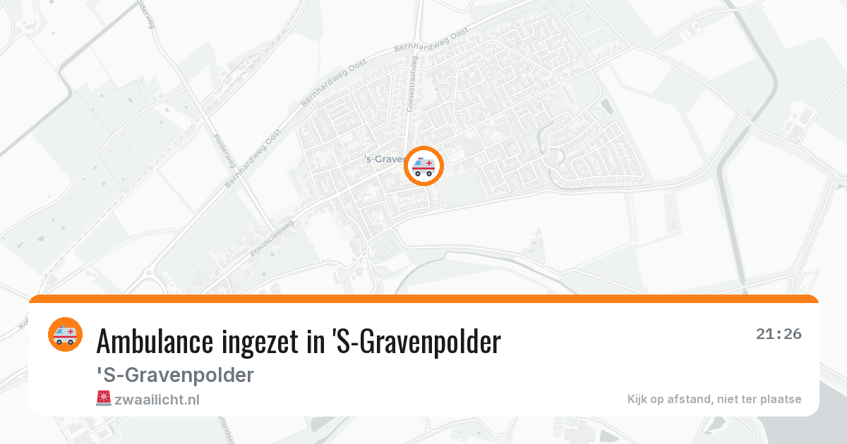 Ambulance ingezet in 'S-Gravenpolder — 13 aug 2026