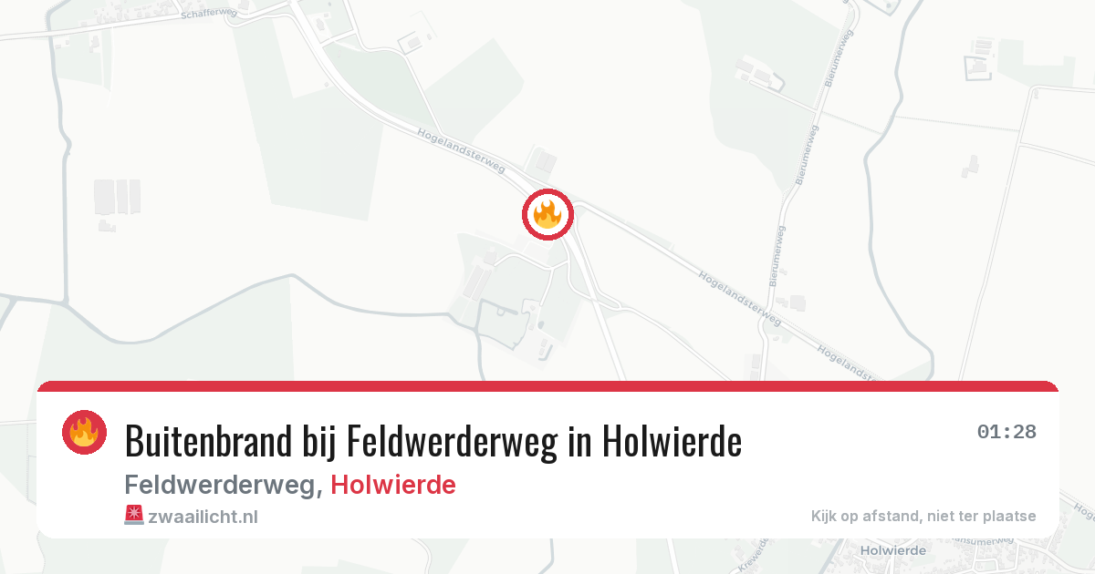 Buitenbrand bij Feldwerderweg in Holwierde — 24 jul 2026