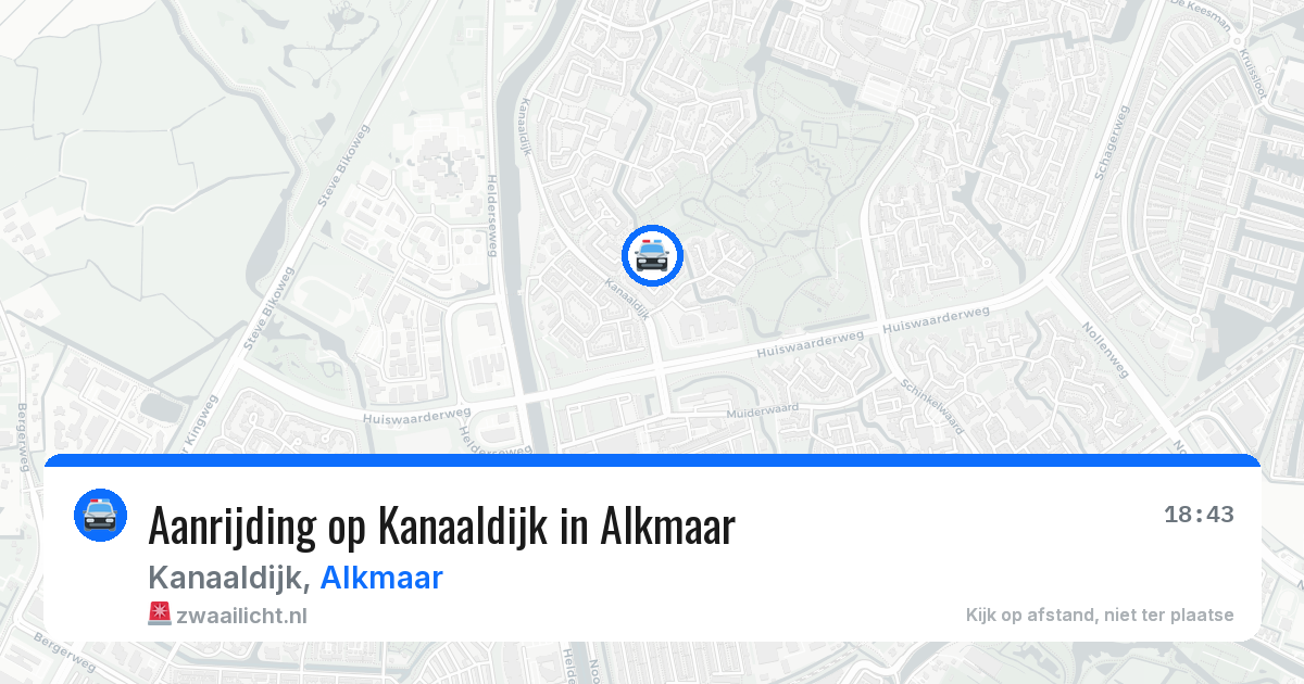 Aanrijding op Kanaaldijk in Alkmaar — 9 jul 2026
