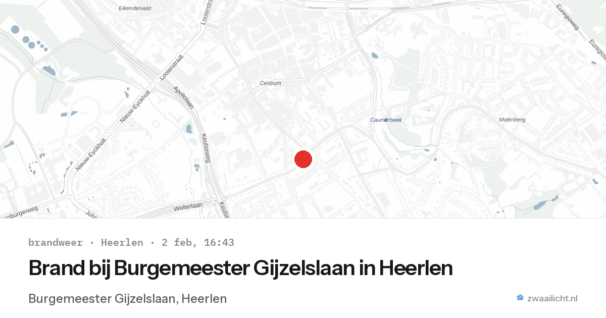 Brand bij Burgemeester Gijzelslaan in Heerlen — 2 feb 2026