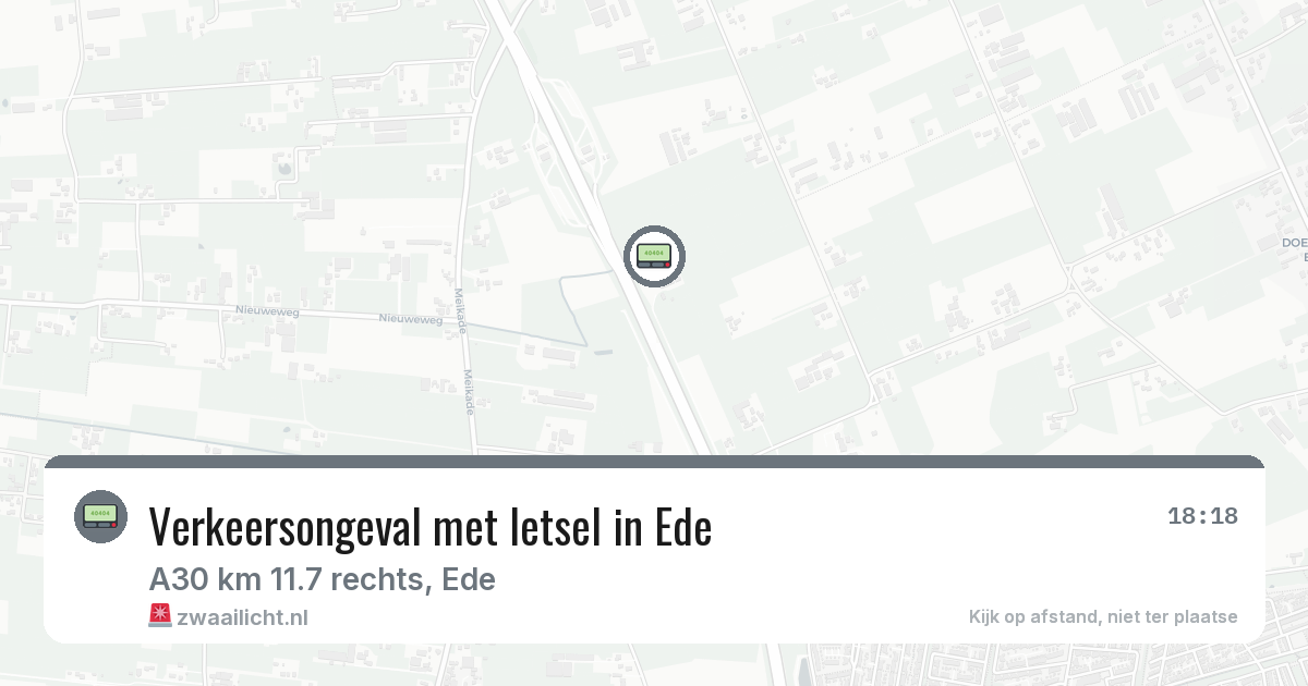 Verkeersongeval met letsel in Ede — 10 aug 2026