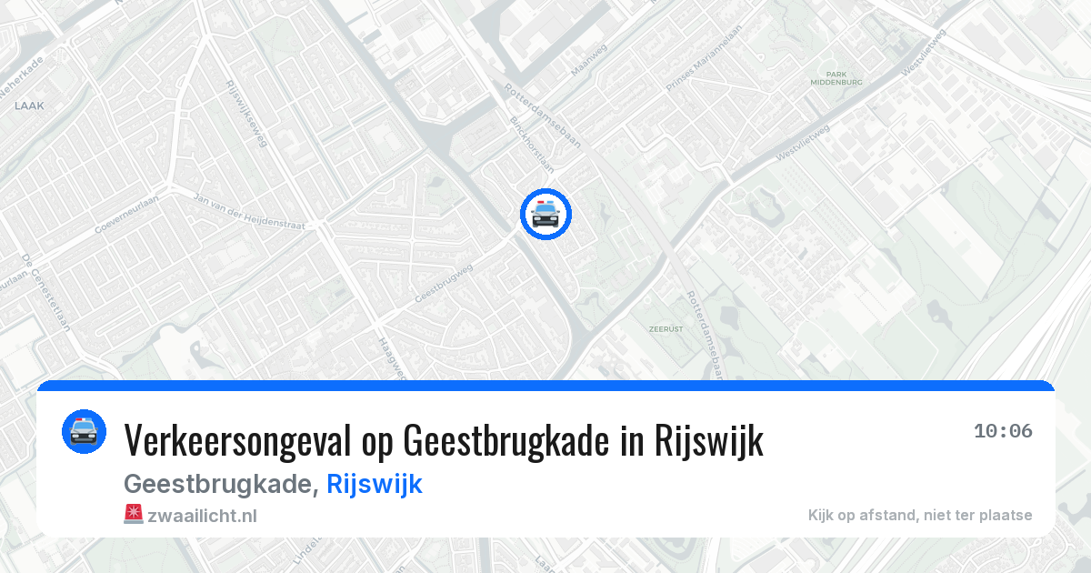 Verkeersongeval op Geestbrugkade in Rijswijk — 12 mei 2026