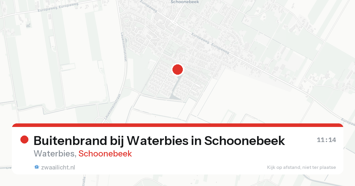Buitenbrand bij Waterbies in Schoonebeek — 25 aug 2026